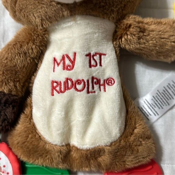 Rudolph The Red-Nosed Reindeer Plush Activity Toy Teether Rattle & Crinkle - Picture 8 of 9